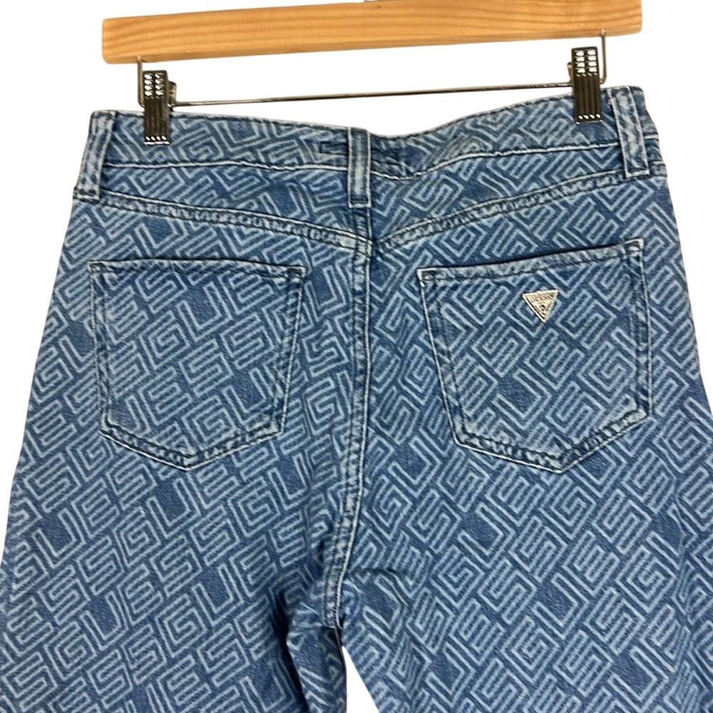Guess Jeans Womens 29 Eco Mia Ultra High-Rise Logo Print Straight Retro Y2K - Picture 7 of 9